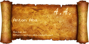 Anton Aba névjegykártya
